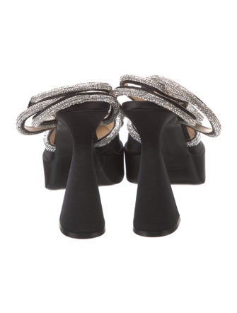 Mach & Mach Satin Bow Accents D'Orsay Pumps