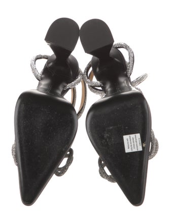 Mach & Mach Satin Bow Accents D'Orsay Pumps