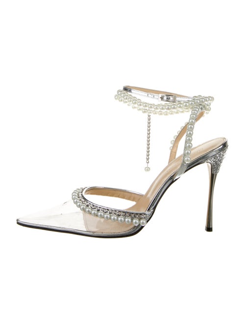 Mach & Mach PVC Crystal Embellishments Slingback Pumps