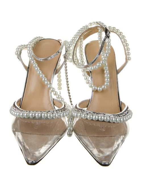 Mach & Mach PVC Crystal Embellishments Slingback Pumps