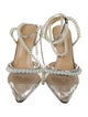 Mach & Mach PVC Crystal Embellishments Slingback Pumps