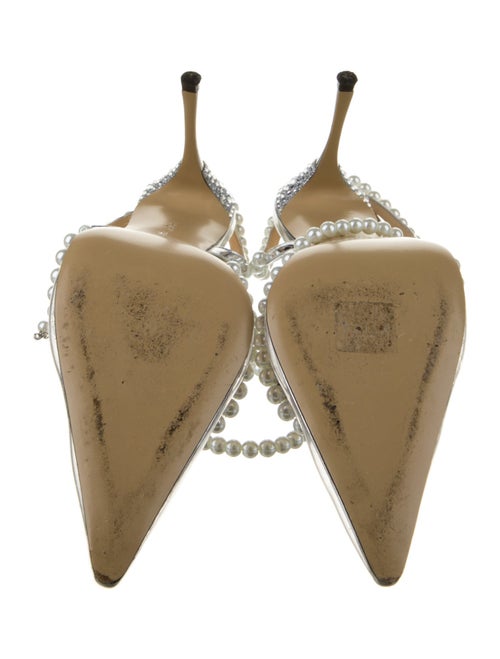 Mach & Mach PVC Crystal Embellishments Slingback Pumps