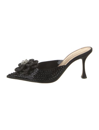 Mach & Mach Patent Leather Crystal Embellishments Mules
