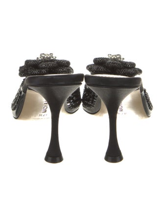 Mach & Mach Patent Leather Crystal Embellishments Mules