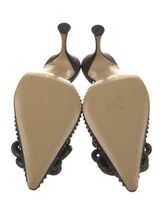 Mach & Mach Patent Leather Crystal Embellishments Mules