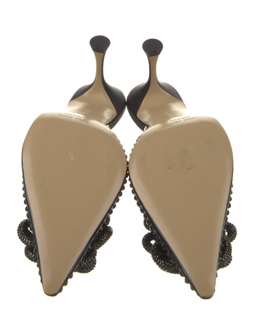 Mach & Mach Patent Leather Crystal Embellishments Mules