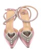 Mach & Mach Satin Crystal Embellishments D'Orsay Pumps