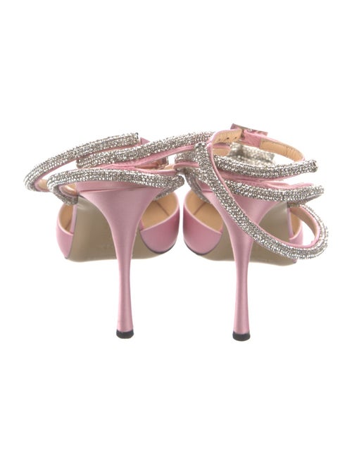 Mach & Mach Satin Crystal Embellishments D'Orsay Pumps