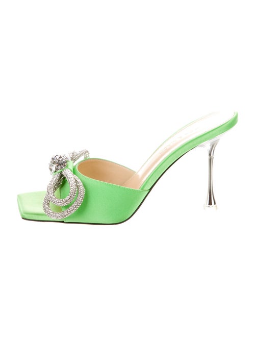 Mach & Mach Patent Leather Bow Accents Mules