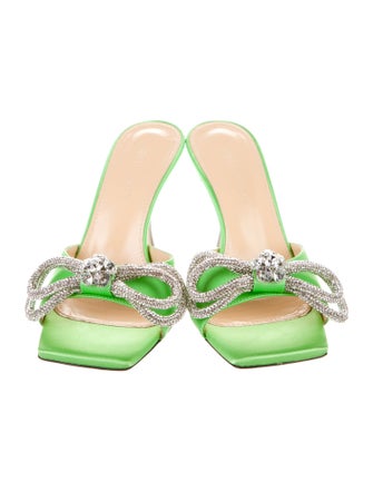 Mach & Mach Patent Leather Bow Accents Mules