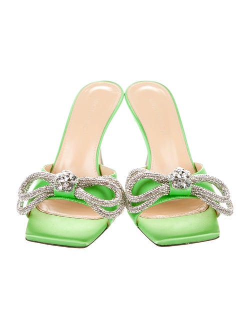 Mach & Mach Patent Leather Bow Accents Mules