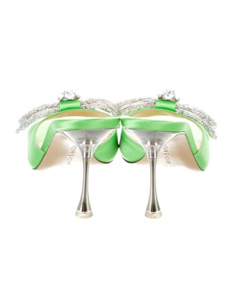 Mach & Mach Patent Leather Bow Accents Mules