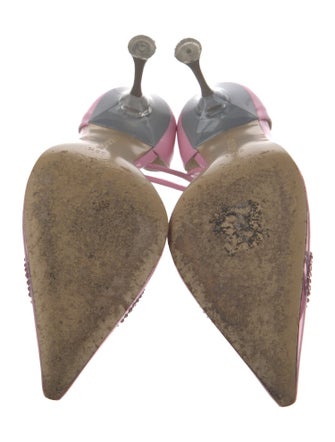 Mach & Mach PVC Crystal Embellishments D'Orsay Pumps