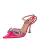 Mach & Mach PVC Bow Accents Slingback Pumps