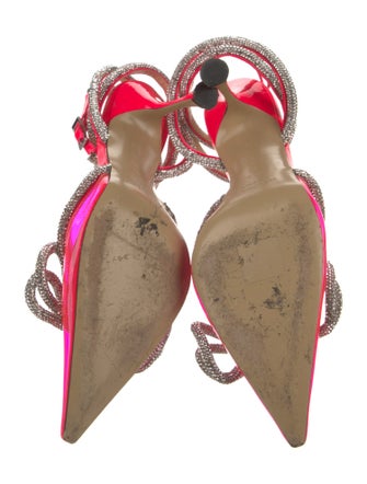 Mach & Mach PVC Bow Accents Slingback Pumps