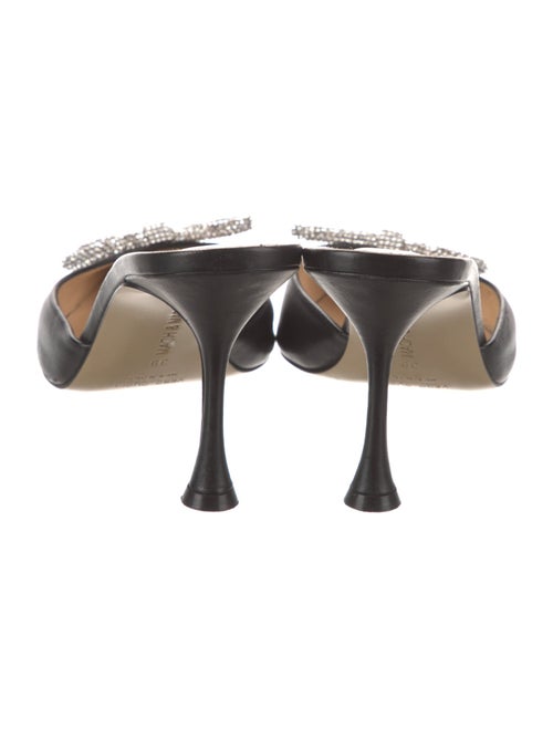 Mach & Mach Leather Bow Accents Mules