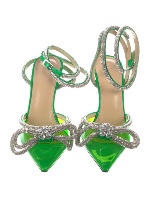 Mach & Mach PVC Bow Accents Slingback Pumps