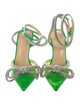 Mach & Mach PVC Bow Accents Slingback Pumps