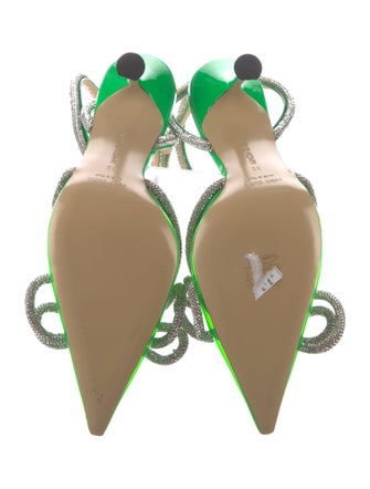 Mach & Mach PVC Bow Accents Slingback Pumps