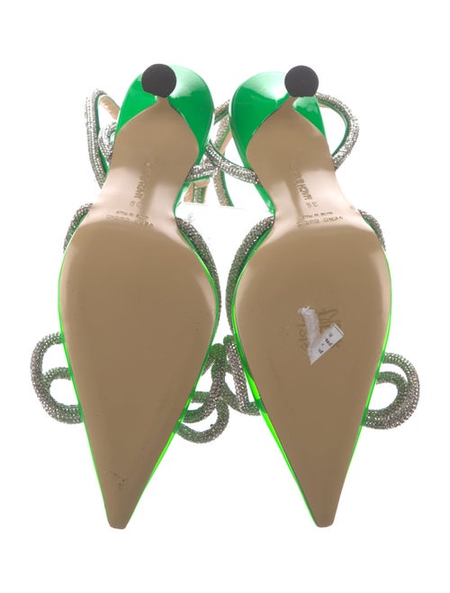 Mach & Mach PVC Bow Accents Slingback Pumps