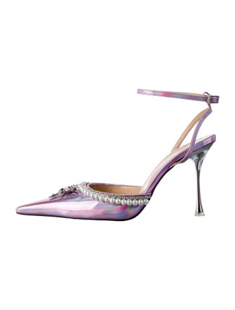 Mach & Mach Patent Leather Slingback Pumps