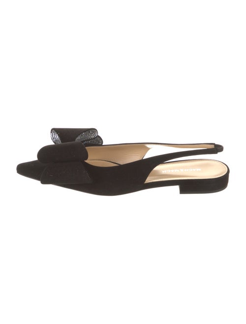 Mach & Mach Suede Bow Accents Slingback Flats