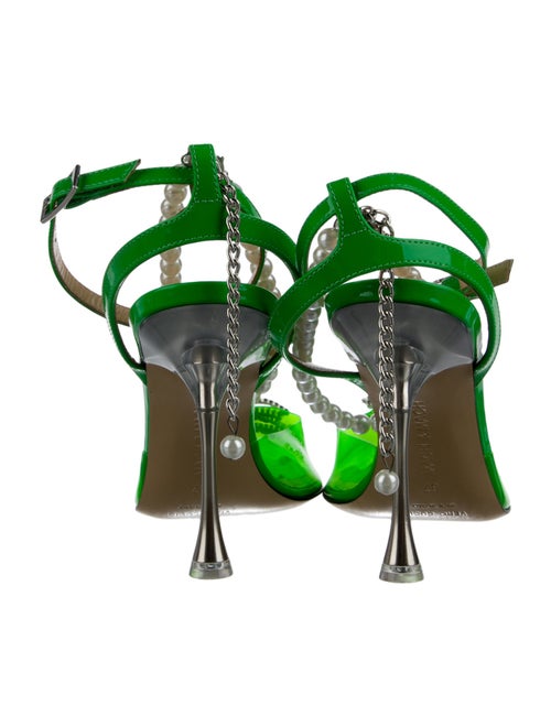 Mach & Mach Faux Pearl Accents PVC Slingback Pumps