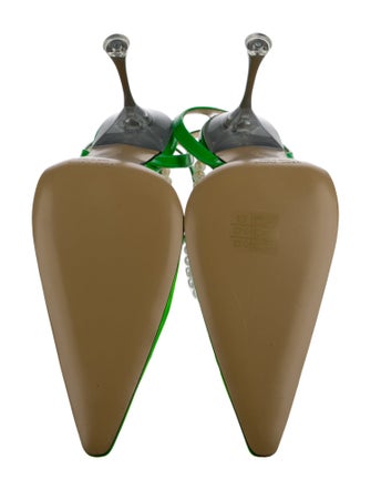 Mach & Mach Faux Pearl Accents PVC Slingback Pumps