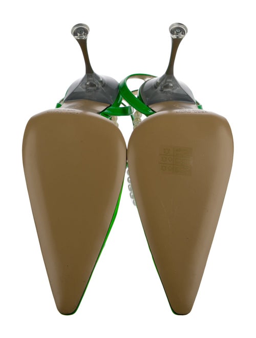 Mach & Mach Faux Pearl Accents PVC Slingback Pumps