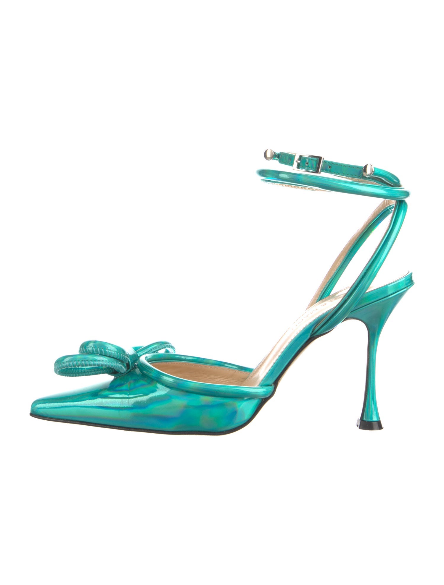 Mach & Mach Patent Leather Bow Accents Sandals