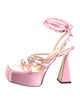 Mach & Mach Satin Bow Accents Sandals