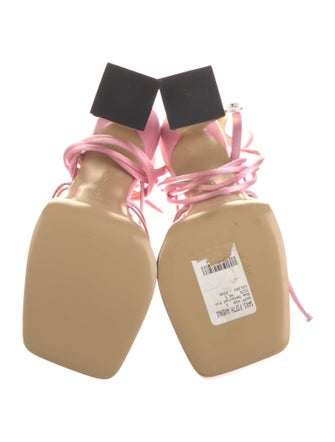 Mach & Mach Satin Bow Accents Sandals