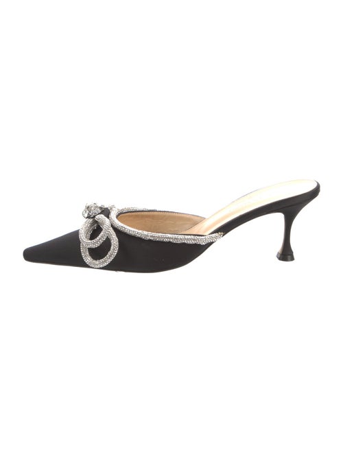 Mach & Mach Satin Bow Accents Mules