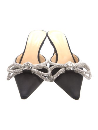 Mach & Mach Satin Bow Accents Mules