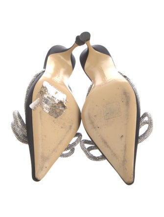 Mach & Mach Satin Bow Accents Mules