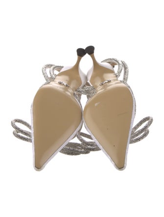 Mach & Mach Satin Bow Accents Slingback Pumps