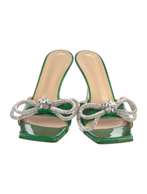 Mach & Mach Patent Leather Bow Accents Slides