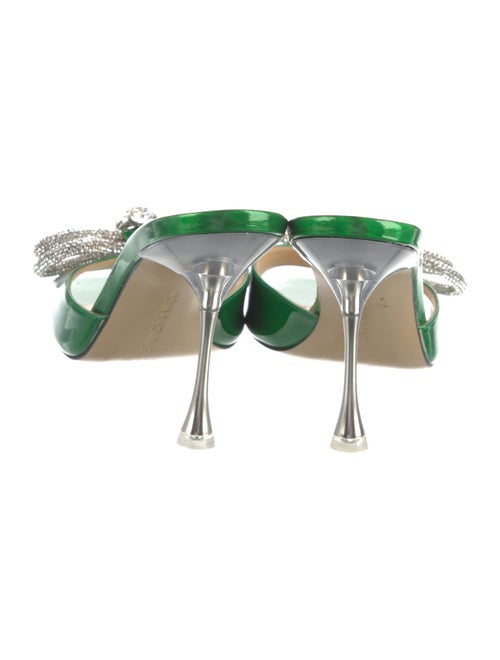 Mach & Mach Patent Leather Bow Accents Slides