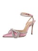 Mach & Mach Satin Bow Accents Slingback Pumps