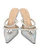 Mach & Mach Faux Pearl Accents Patent Leather Slides