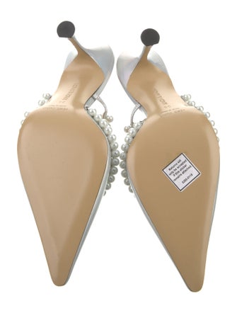 Mach & Mach Faux Pearl Accents Patent Leather Slides