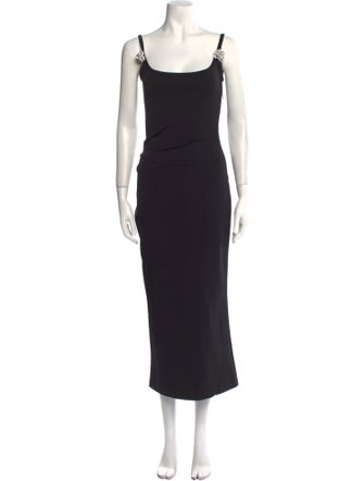 Mach & Mach Square Neckline Midi Length Dress