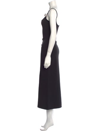 Mach & Mach Square Neckline Midi Length Dress