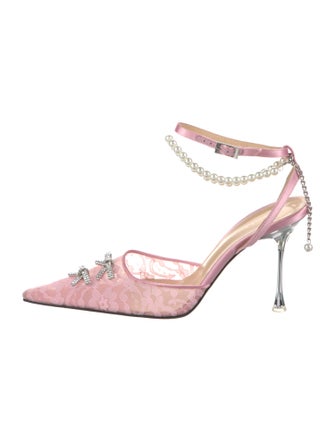 Mach & Mach Lace Bow Accents D'Orsay Pumps