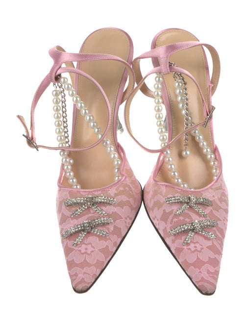 Mach & Mach Lace Bow Accents D'Orsay Pumps