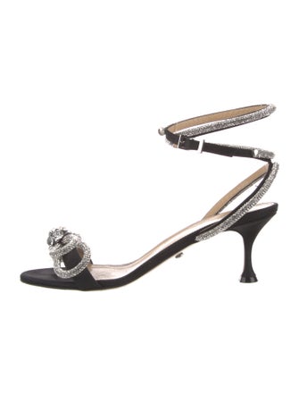 Mach & Mach Crystal Bow Accents Sandals