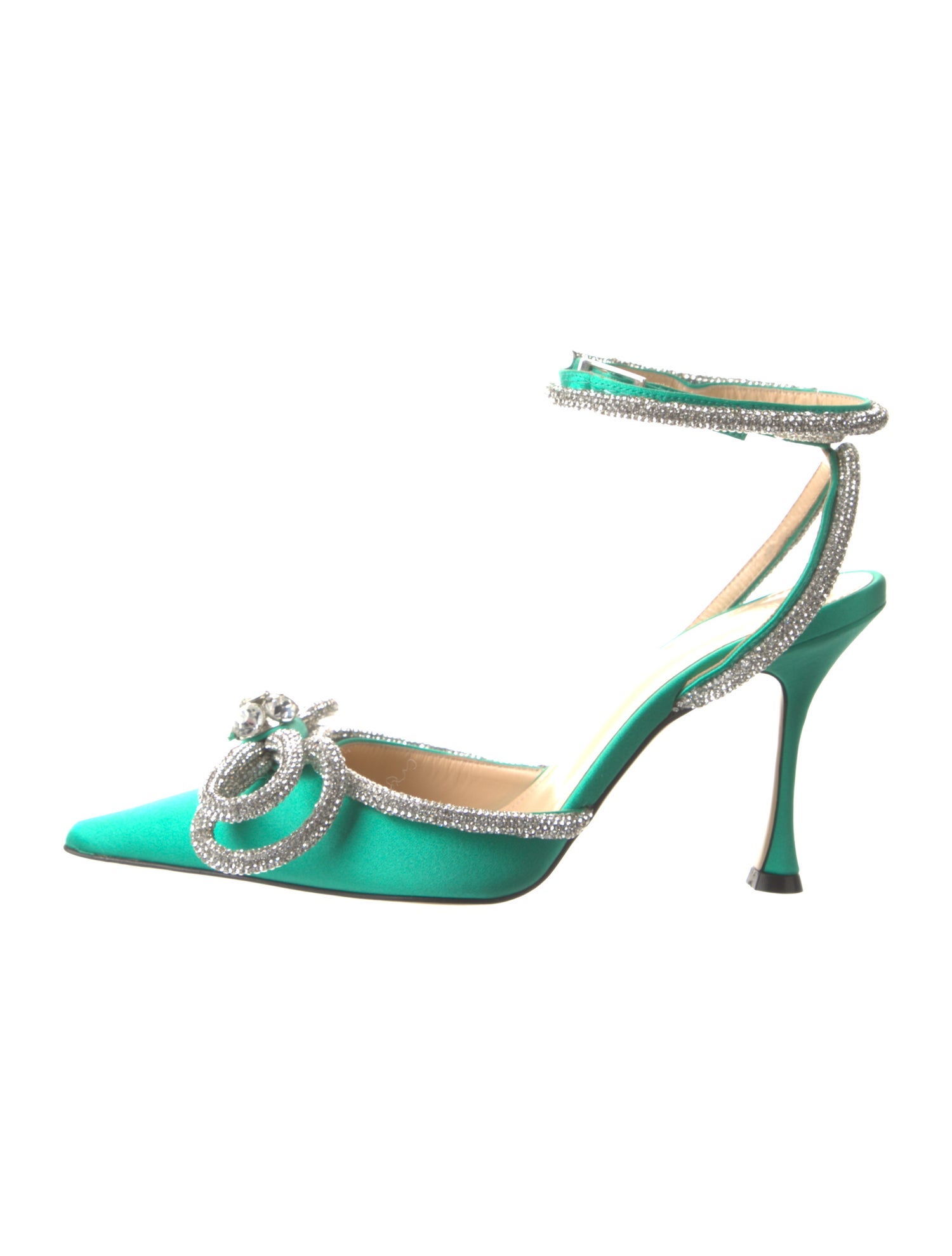 Mach & Mach Satin Printed Slingback Pumps