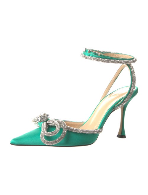 Mach & Mach Satin Printed Slingback Pumps