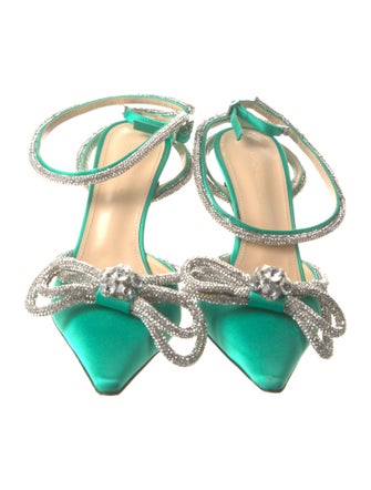 Mach & Mach Satin Printed Slingback Pumps