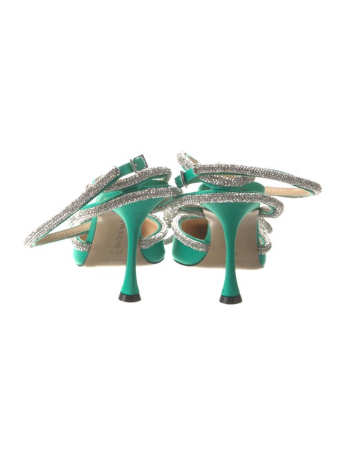 Mach & Mach Satin Printed Slingback Pumps